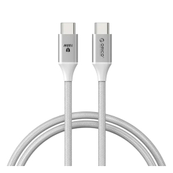 Кабел Orico USB C-C 100W 1м, бял