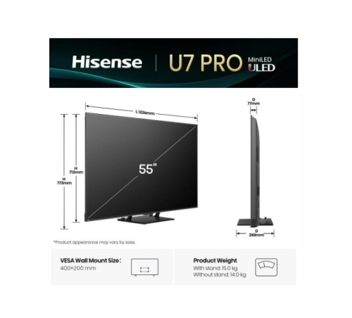 Hisense Smart TV U7Q Pro, 55' ULED 4K UHD, 2006942351417189 03 