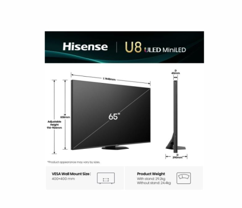 Hisense U8Q Smart TV 65' ULED 4K UHD, 2006942351419367 03 