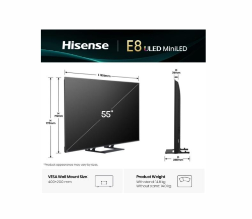 Hisense Smart TV E8Q 55' ULED 4K UHD, 2006942351419862 03 