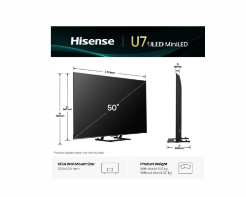 Смарт телевизор Hisense U7Q 50' ULED 4K UHD, 2006942351420899 03 