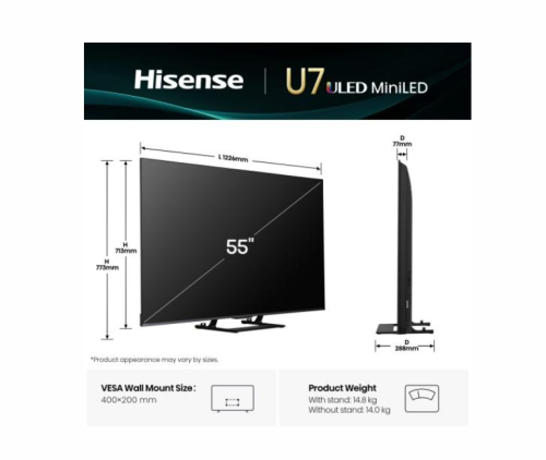 Hisense U7Q Smart TV 55' ULED 4K UHD, 2006942351421032 03 