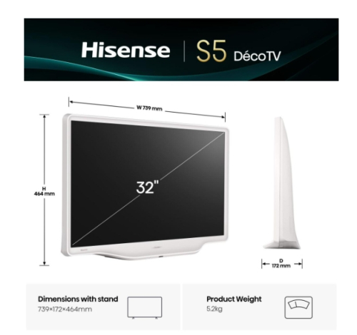Hisense 32S5Q Smart TV 32' QLED 1920x1080, 2006942351425863 02 
