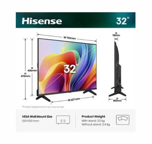 Смарт телевизор Hisense A4S 32' HD 1366x768, 2006942351429205 02 