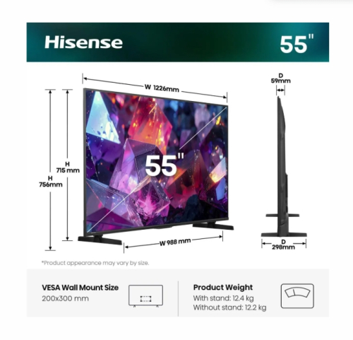 Смарт телевизор Hisense E7S Pro 55