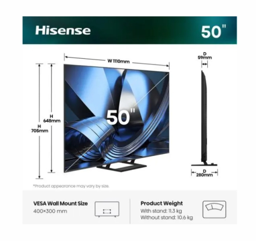 Смарт телевизор Hisense U7SE 50