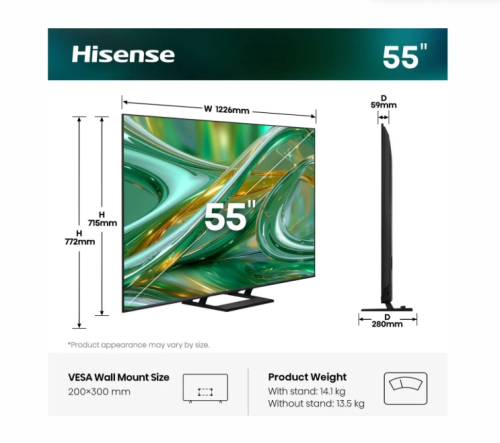 Смарт телевизор Hisense E8S 55