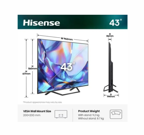 Смарт телевизор Hisense A7S 43