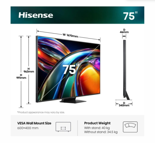 Смарт телевизор Hisense UR9S 75
