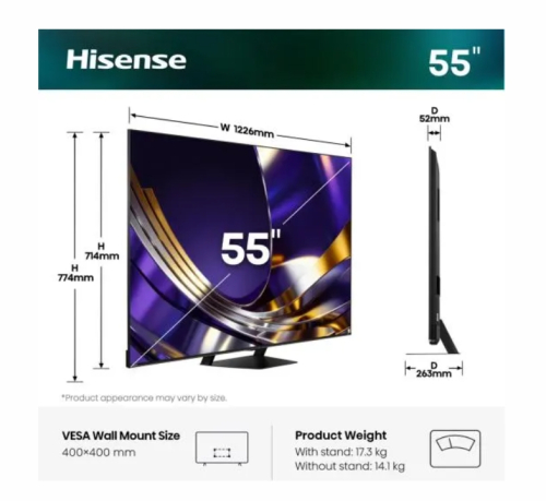 Смарт телевизор Hisense U7S Pro 55