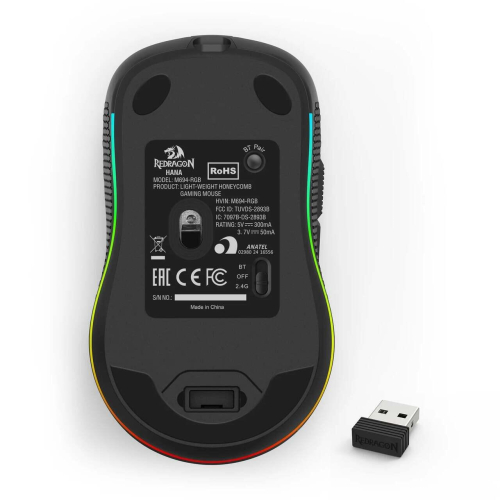 Безжична геймърска мишка Redragon Hana M694-RGB, черна, 2006950376725691 07 