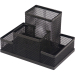 Desk organizer 4 comp. metallic black, 1000000000004315 02 