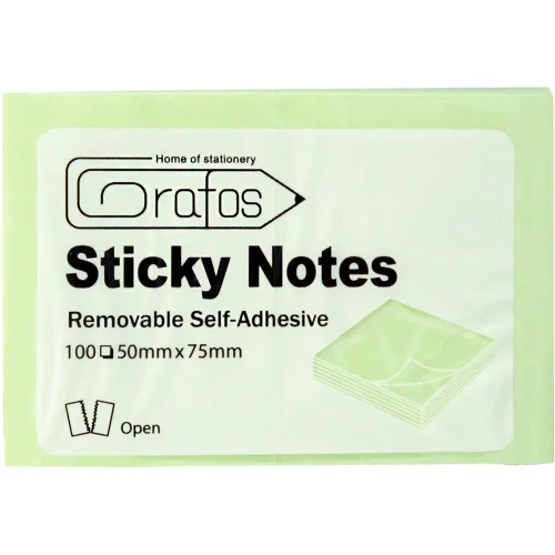 Sticky notes 75/50 green pastel 100sheet, 1000000000040920