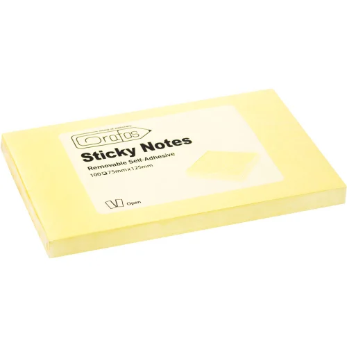 Sticky notes 125/75 yellow pastel 100 sh, 1000000000006445