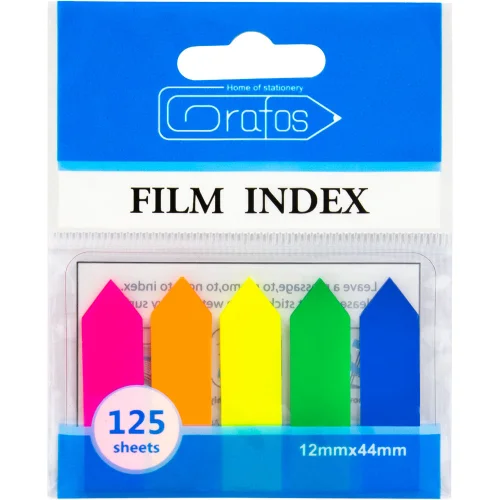Index notes 45/12 arrow 5color PVC clear, 1000000000005380