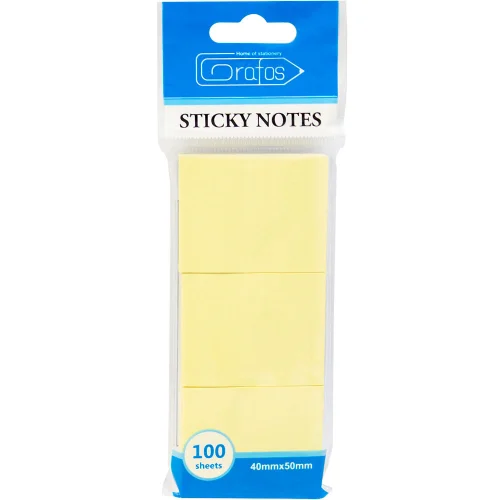 Sticky notes 50/40 pastel 3x100 sheets, 1000000000006442