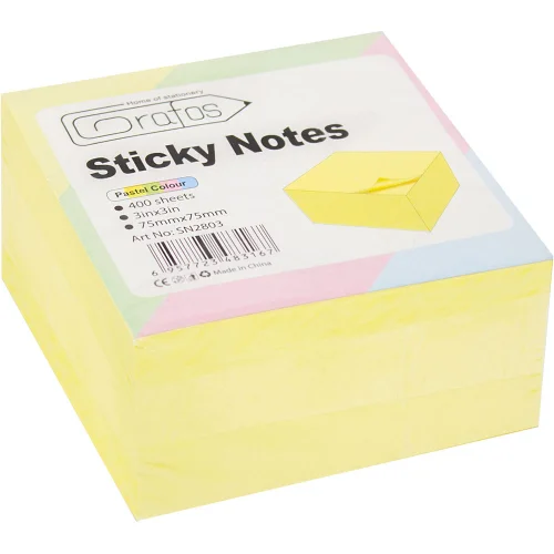 Sticky notes  75/75 yellow 400 sheets, 1000000000012125