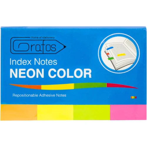 Index notes 20/50 mm 4X50 neon 4 colours, 1000000000005975