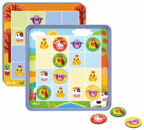 Магнитна настолна игра Tooky toy Детско Судоку Ферма 3+ години, 2006970090041099 04 