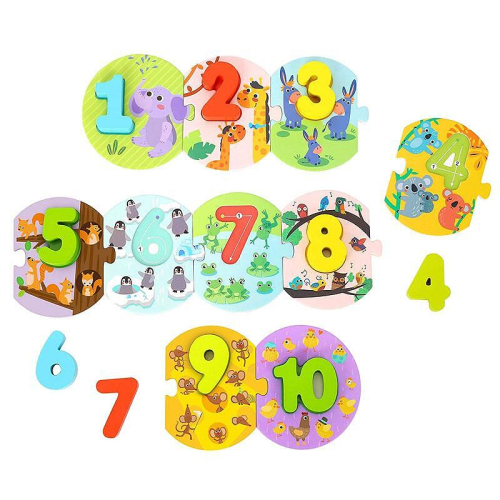 Детски пъзел Tooky Toy Животни и цифри, 2+ години, 2006970090044687 04 