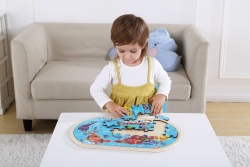 Дървен пъзел Tooky toy Карта на света, 3+ години