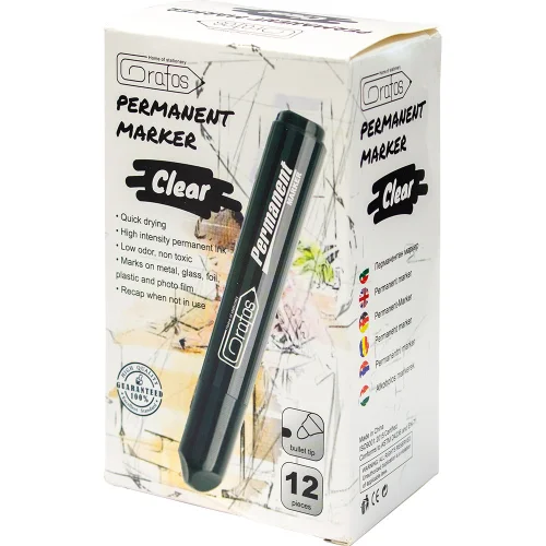 Permanent Marker Grafos Clear round bk, 1000000000040354 04 