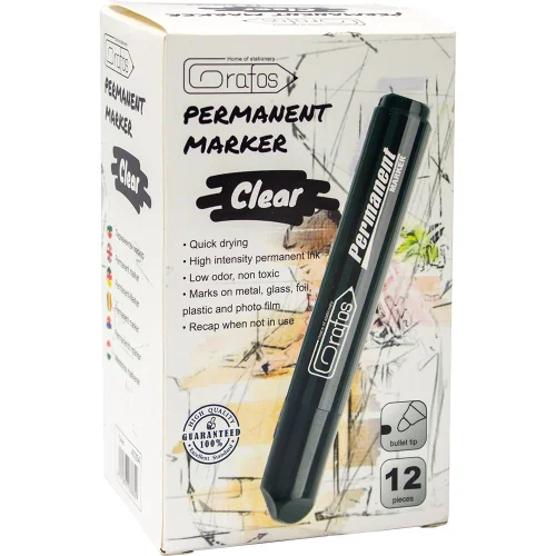 Permanent Marker Grafos Clear round bk, 1000000000040354 05 