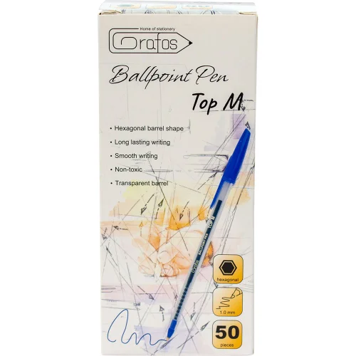 Химикалка Grafos Top 1.0 мм синя, 1000000000040362 03 