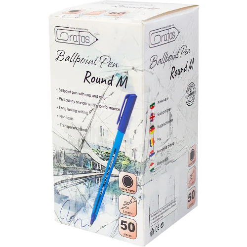 Ballpoint pen Grafos Round 1.0 mm blue, 1000000000040369 04 