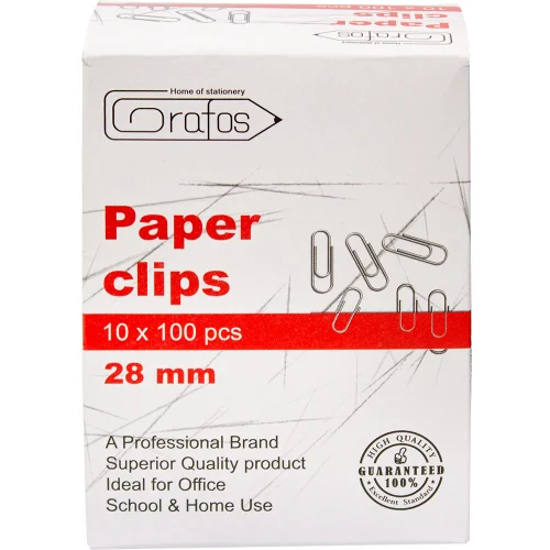 Paper clips Grafos 28mm nickel 100 pcs, 1000000000040372 04 