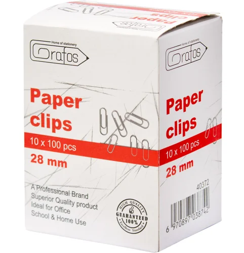 Paper clips Grafos 28mm nickel 100 pcs, 1000000000040372 05 