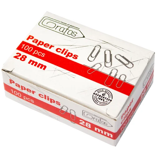 Paper clips Grafos 28mm nickel 100 pcs, 1000000000040372