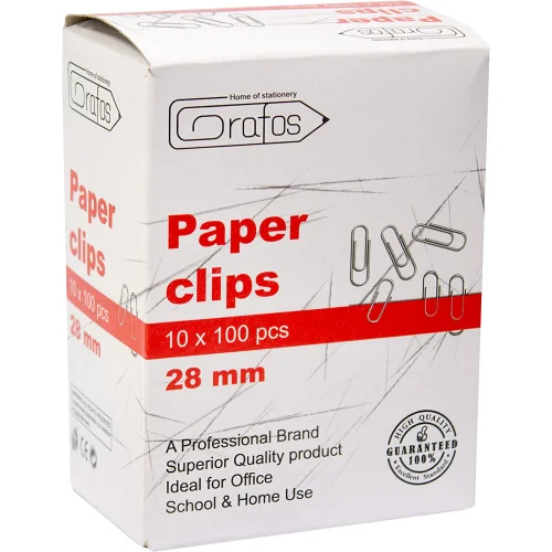 Paper clips Grafos 28mm nickel 100 pcs, 1000000000040372 06 