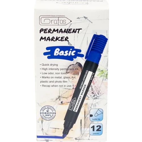 Permanent Marker Grafos Basic round blu, 1000000000040353 03 