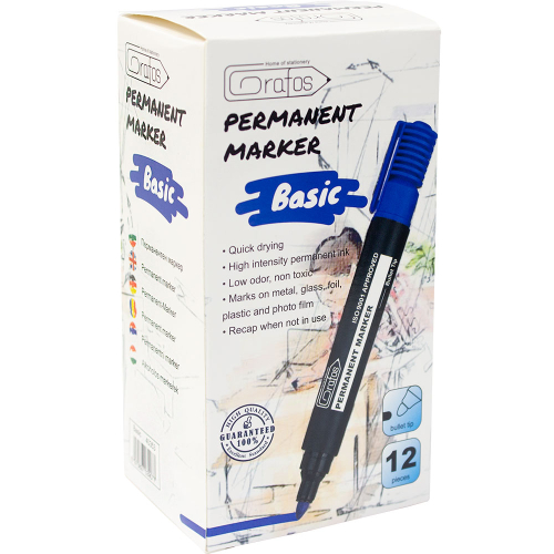 Permanent Marker Grafos Basic round blu, 1000000000040353 04 