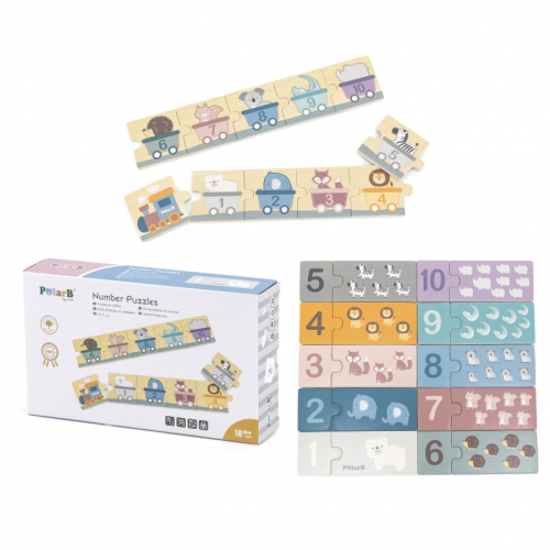 Дървен пъзел Viga Toys Числа и животни, 2+ години, 2006971608440717 02 