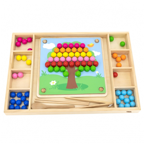 Дървена Монтесори мозайка Viga Toys, 3+ години, 2006971608445743 02 