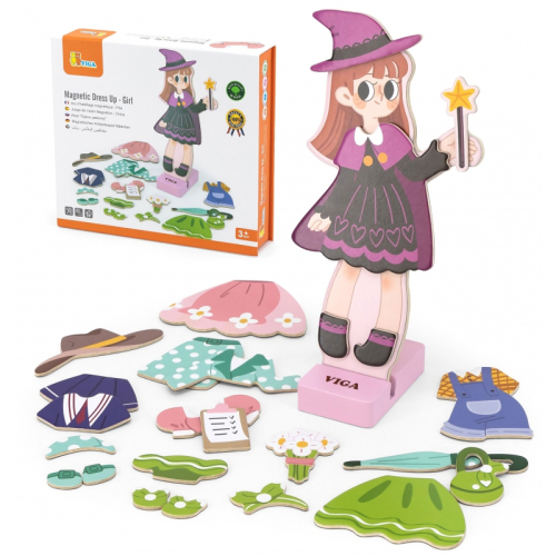 Магнитна детска игра Viga toys Облечи момичето 3+ години, 2006971608446351 03 