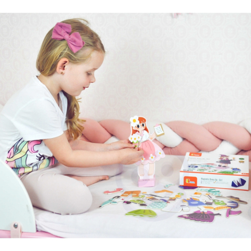 Магнитна детска игра Viga toys Облечи момичето 3+ години, 2006971608446351 05 