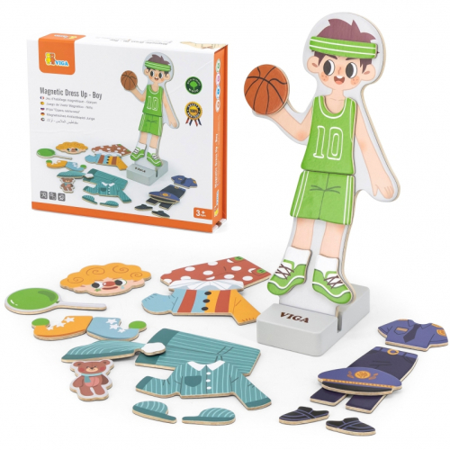 Магнитна детска игра Viga toys Облечи момчето 3+ години, 2006971608446368 04 