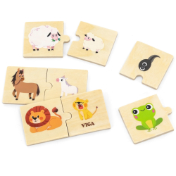 Viga Toys Wooden puzzle Small–Large, 18+ months