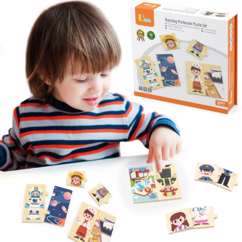 Дървен пъзел Viga Toys Професии, 18+ месеца, 2006971608446504 02 