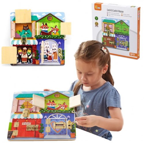 Образователна игра Viga toys Къща с ключалки, 3+ години, 2006971608446535 02 