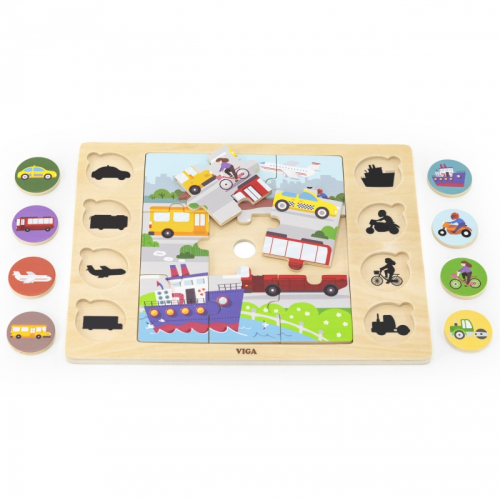 Дървен пъзел Viga toys Превозни средства 18+ месеца , 2006971608447426 03 