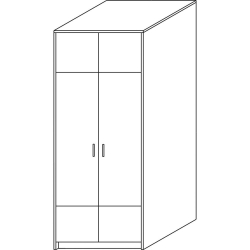 Гардероб 80/58/200 2рафта тръба бук