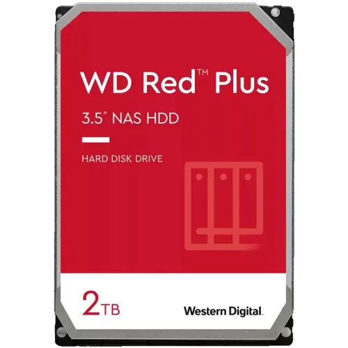 Твърд диск WD Red Plus NAS HDD буфер 128MB, 2TB, 2000718037899770