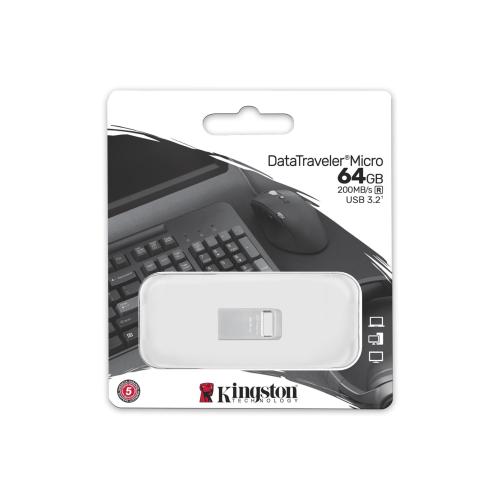Памет USB 3.2 64GB Kingston DataTraveler Micro сребрист, 2000740617328066 03  — OK Office Памет USB 3.2 64GB Kingston DataTraveler Micro сребрист, 2000740617328066 03