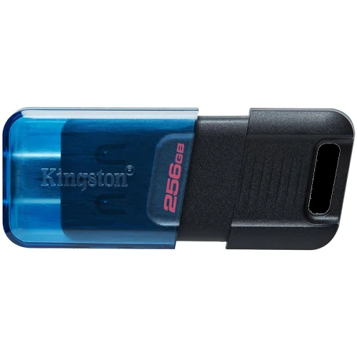 Памет USB-C 3.2 256GB Kingston DataTraveler 80M черен/син, 2000740617330557