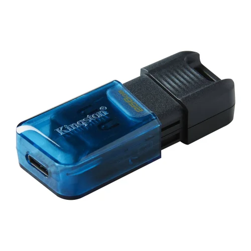 Памет USB-C 3.2 256GB Kingston DataTraveler 80M черен/син, 2000740617330557 02 