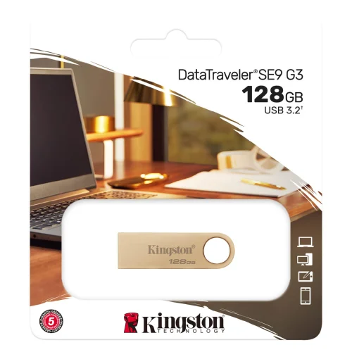 Памет USB 3.2 128GB Kingston DataTraveler SE9 G3 златно, 2000740617341225 02 
